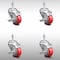 Service Caster 3 Inch SS Red Polyurethane Swivel 3/8 Inch Threaded Stem Caster Set Brake SCC SCC-SSTS20S314-PPUB-RED-TLB-381615-4 - alternate 3